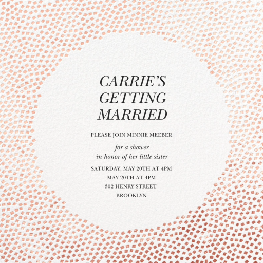 Metallic Confetti - Bridal Shower Invitation by Kelly Wearstler