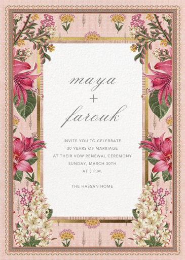 Keyuri - Vow Renewal Invitation by Anita Dongre