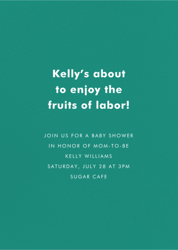 Fruits of Labor - Baby Shower Invitation by Cheree Berry Paper & Design - Back