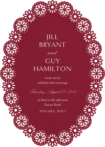 Chantilly Lace Cutout - Wedding Invitation by Paperless Post