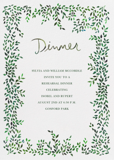 Hedgerow Happy - Rehearsal Dinner Invitation by Happy Menocal