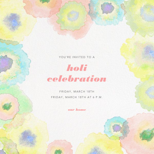 Watercolor Dye - Holi Invitation by Paperless Post