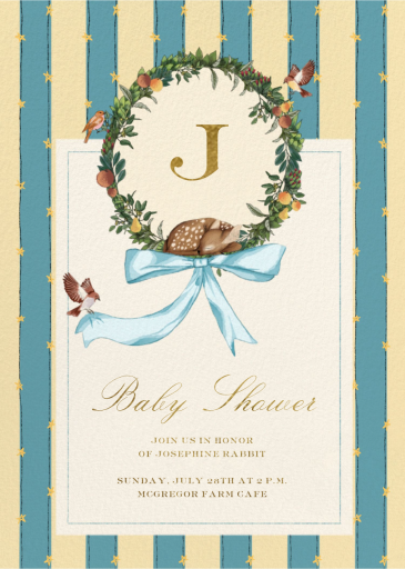 Fawn Wreath - Baby Shower Invitation by Sketch Design Studio