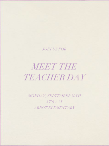 Edge Stain Cream - Meet the Teacher Invitation by Paperless Post