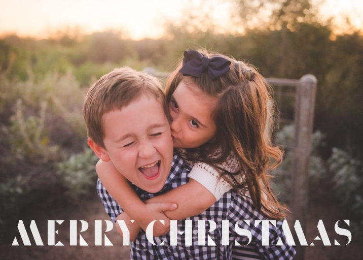 Stenciled Text Overlay (Photo) - Holiday Card by Paperless Post