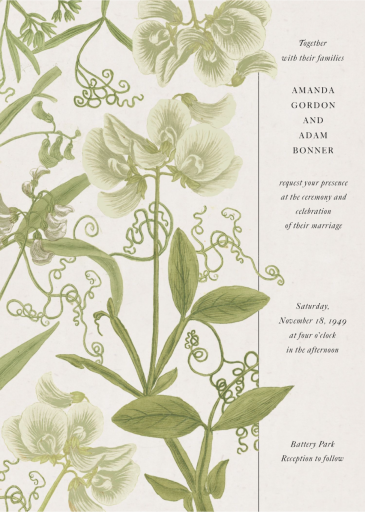 Sweet Peas - Wedding Invitation by John Derian