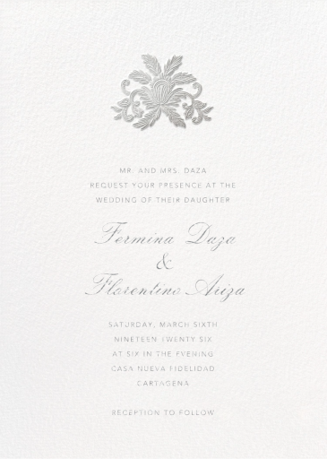 Leaf Lace II - Wedding Invitation by Oscar de la Renta