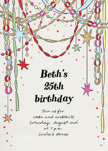 Stars and Streamers - Birthday Invitation by Paperless Post