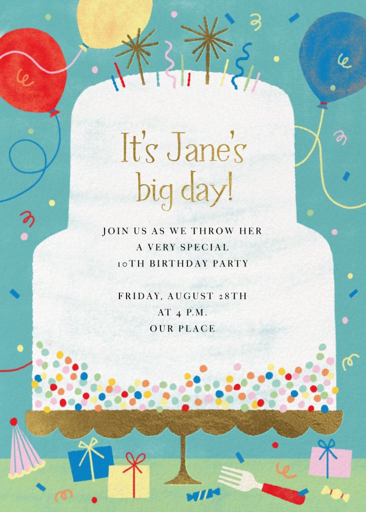 Big Cake Invitation