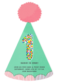 Party Hat Cutout (One) - Birthday Invitation by Hello!Lucky