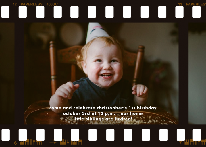 Film Still - First Birthday Invitation by Paperless Post