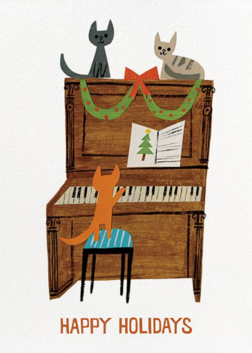 Kitty Carols (Christian Robinson) - Christmas Card by Red Cap Cards