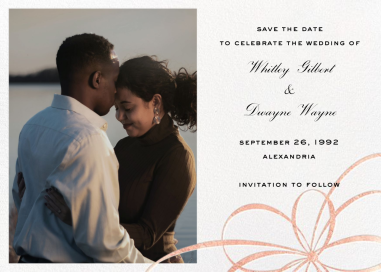Photo Rose Gold Bow Save the Date