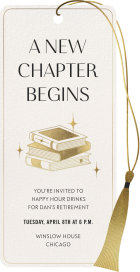 Bookmark Book Retirement Invitation