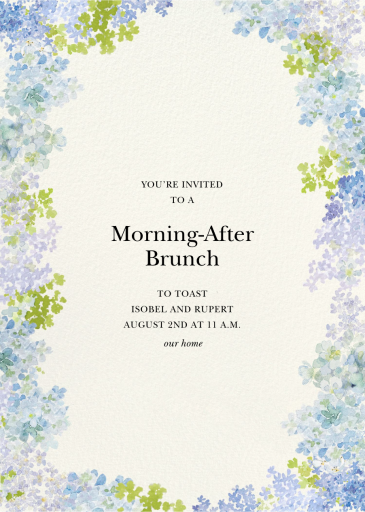 Hydrangea Fields - Wedding Brunch Invitation by Felix Doolittle