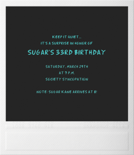 Snapshot - Double Sided - Surprise Party Invitation by Paperless Post - Back