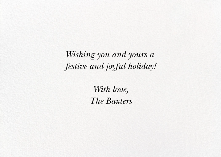 Minimalist Script Holiday Card - Back