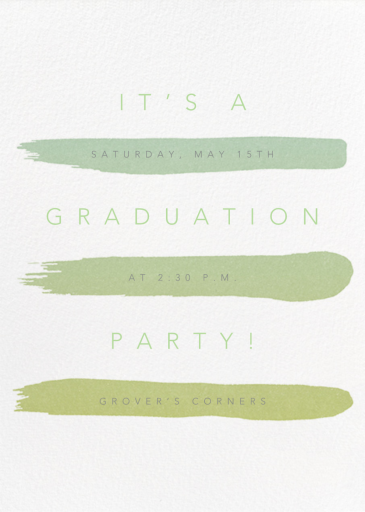 Gradient Brush Strokes - Graduation Party Invitation by paperless_post