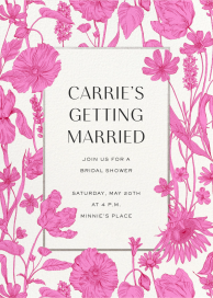 Pink Floral Border Illustration Invitation