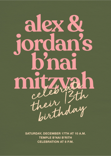 Noted - Bar & Bat Mitzvah Invitation by Paperless Post
