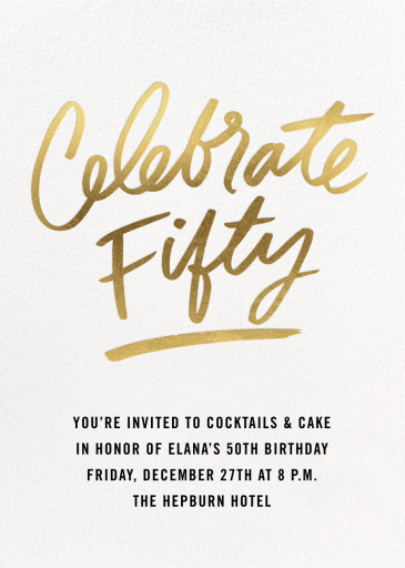 Celebrate in Gold - Invitation by Cheree Berry Paper & Design