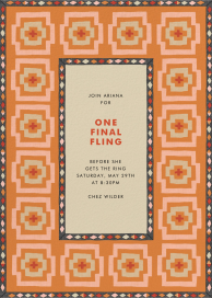 Geometric Patterned Border - Bachelorette Party Invitation by Jungalow