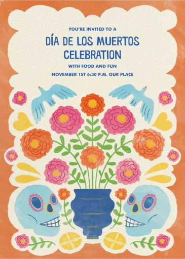 Vase of Marigolds - Día de los Muertos Invitation by Paperless Post
