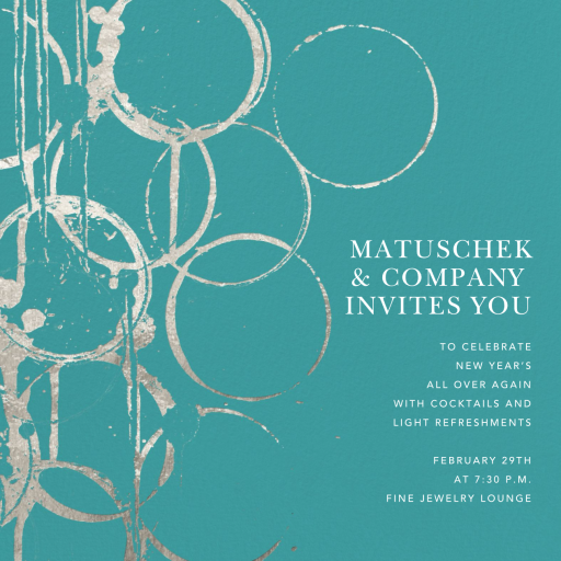 Metallic Circles Watermark - Corporate Holiday Party Invitation by Kelly Wearstler