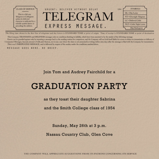 Telegram - Graduation Party Invitation by Paperless Post