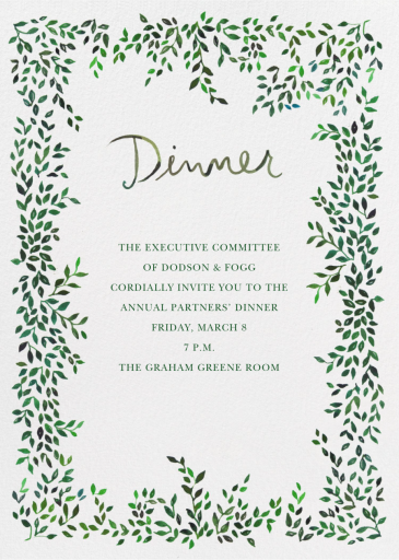 Hedgerow Happy - Business Dinner Invitation by Happy Menocal