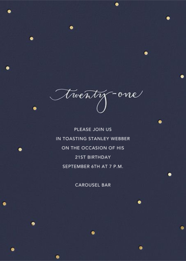 Milestone Dots - 21st Birthday Invitation by Sugar Paper