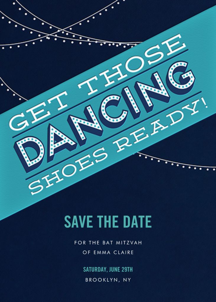 Those Dancing Shoes Bar & Bat Mitzvah Save the Date Send online