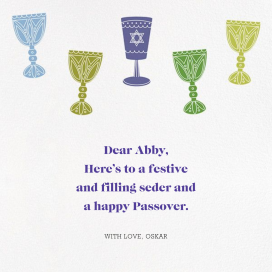The Fifth Cup - Passover Card by Paperless Post