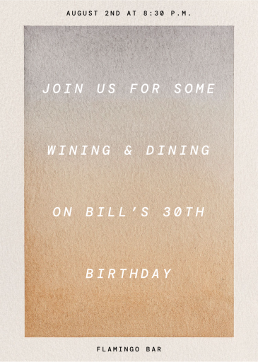 Soft Wash - Birthday Invitation by Kelly Wearstler