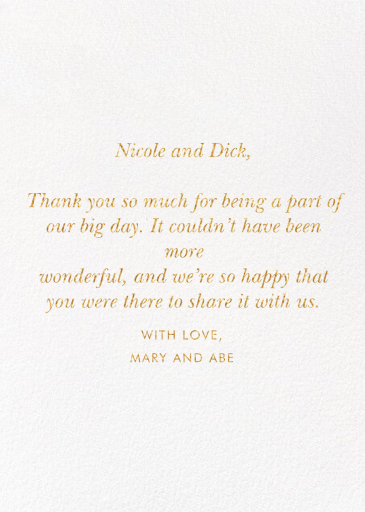 Just Married Getaway Thank You by Rifle Paper Co. - Back