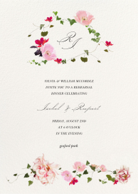 Floral Vine Monogram - Rehearsal Dinner Invitation by  Monique Lhuillier
