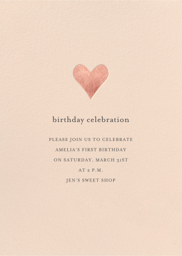 Foil Heart - Birthday Invitation by Sugar Paper