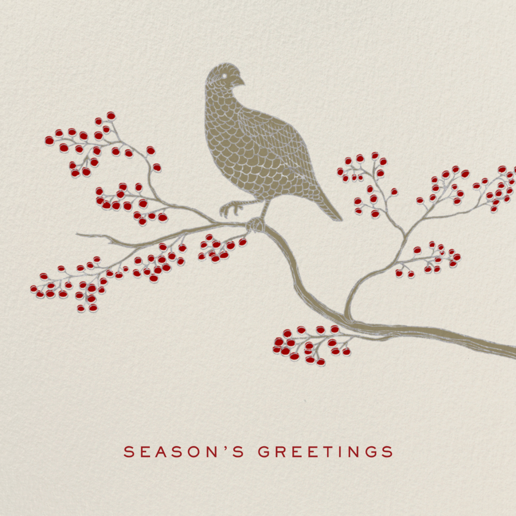 Holiday Partridge Holiday Card Send online instantly Track opens