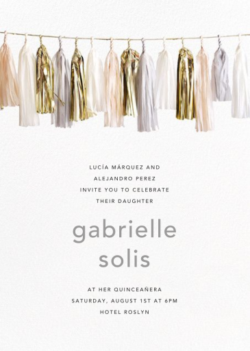 Glimmer (Tall) - Quinceañera Invitation by CONFETTISYSTEM