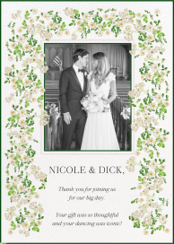 Floral Arch Photo - Thank You Card by  Monique Lhuillier