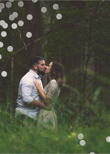 Photo Forest Bokeh Dots Invitation