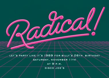 80s Theme Party Invitations | Send online instantly | RSVP tracking