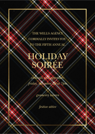 Tartan Wrap - Corporate Holiday Party Invitation by Sugar Paper