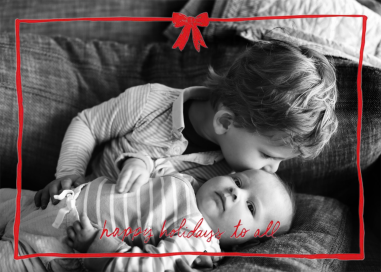 Christmas Bow Frame - Holiday Card by Linda and Harriett