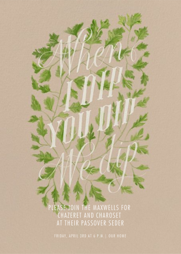 When I dip - Passover Card by Paperless Post