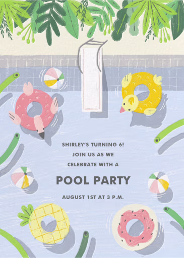 Pool Floaties - Birthday Invitation by Paperless Post