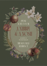 Pomegranates and Flowers by Open Sea Design Co.