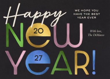 Modern Gold Foil NYE Invitation