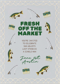Fishing Motif Bachelor Invitation