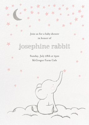 neutral elephant baby shower invitations